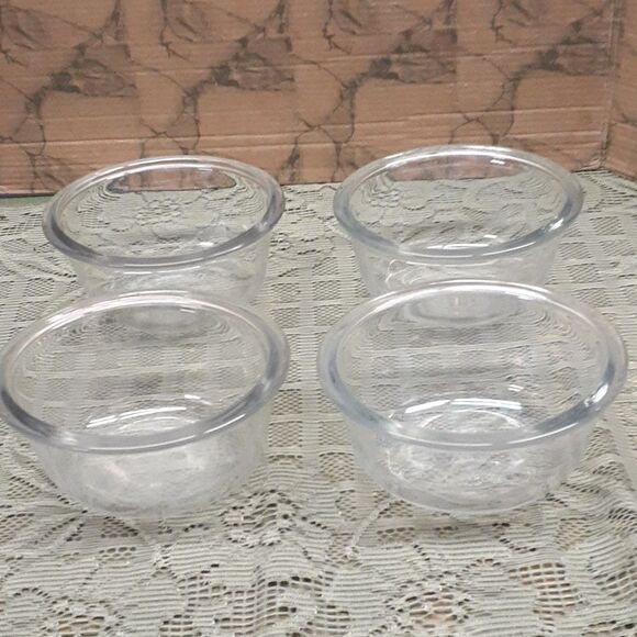 ANCHOR Hocking set of 4  Oval #1019, 24, 10 oz clear glass dishes - Picture 1 of 4